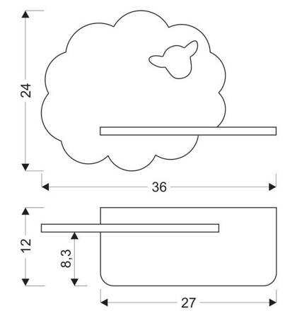 Lampa półeczka LED 5W 4000K IQ Kids Sheep 21-84835