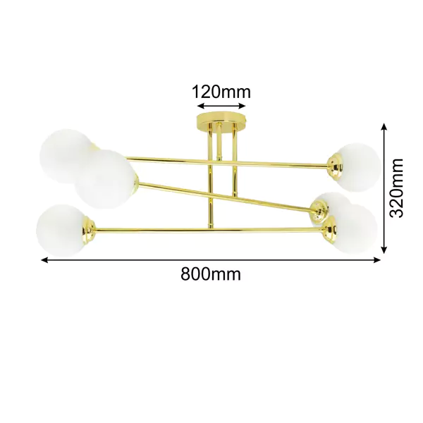 Lampa sufitowa 6xE27 PALLE Gold