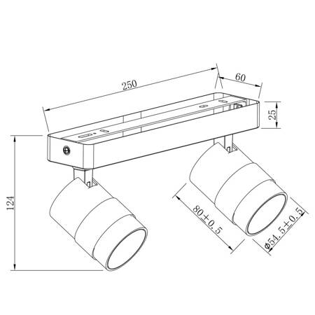 Lampa sufitowa Anillo 2xGU10 spot czarny