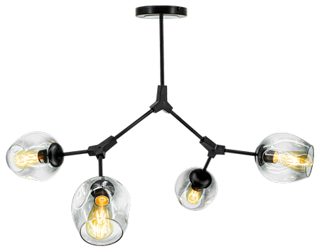 Lampa sufitowa Boston 4xE27 BLACK 