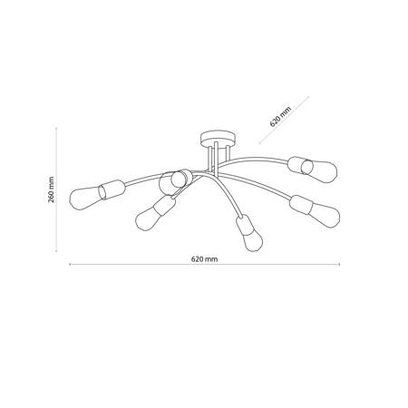 Lampa sufitowa HELIX GOLD 6xE27