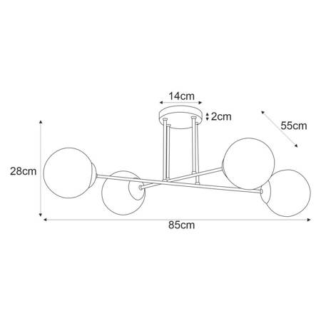 Lampa sufitowa K-4914 z serii ISLA