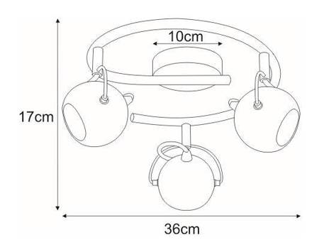 Lampa sufitowa K-8002/3G BK z serii SALVA BLACK