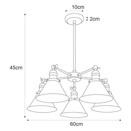 Lampa sufitowa K-8038B-5 z serii MORENO