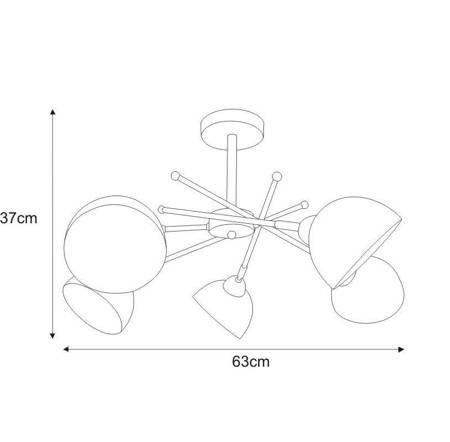 Lampa sufitowa K-JSL-1286/5-2 z serii HORNET