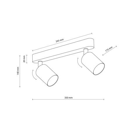 Lampa sufitowa Livia miętowa 2xGU10