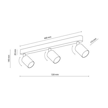 Lampa sufitowa Livia niebieska 3xGU10