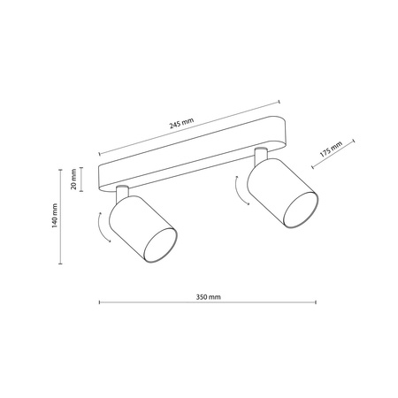 Lampa sufitowa Livia szara 2xGU10