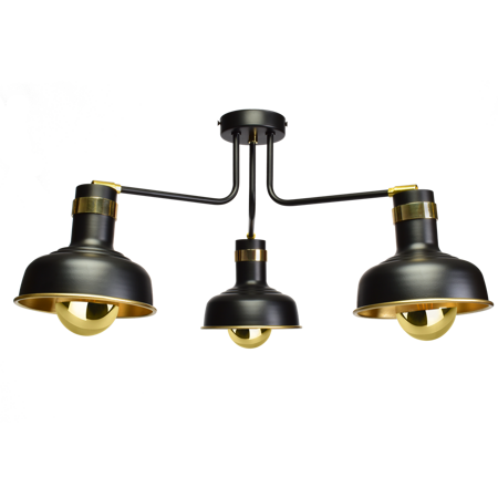 Lampa sufitowa MARGO 3xE27 BLACK/GOLD 3xE27