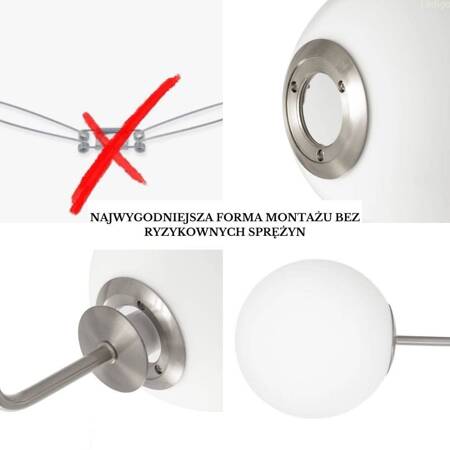 Lampa sufitowa Milano chrom mat podwójna 2xE14 mleczne kule