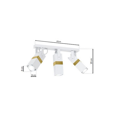 Lampa sufitowa VIDAR WHITE/GOLD 3xGU10