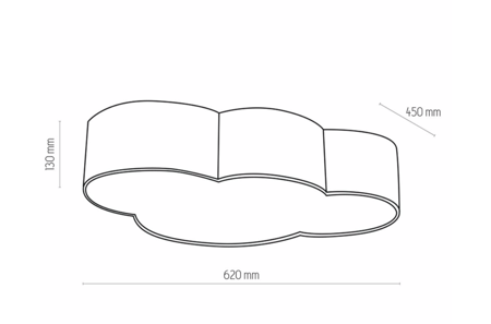 Lampa sufitowa dziecięca Plafon chmura 4 x E27 pastelowa różowa