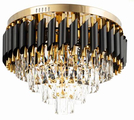 Lampa sufitowa kryształowa plafon Luxury black 9xE14