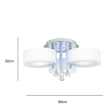 Lampa sufitowa plafon Antila 3xE27 LED z pilotem