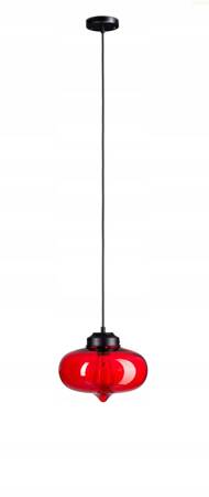 Lampa sufitowa wisząca szklana czerwona Rubin 1xE27