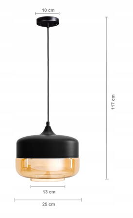 Lampa sufitowa wisząca szklana modern płaska LED