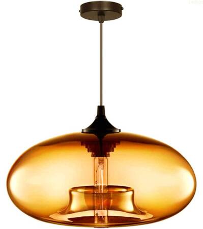 Lampa sufitowa wisząca szklana złota amber Cairo 1xE27