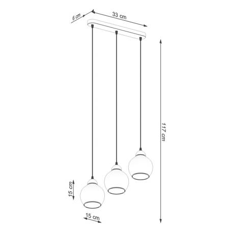 Lampa wisząca ALINO 3 czarna