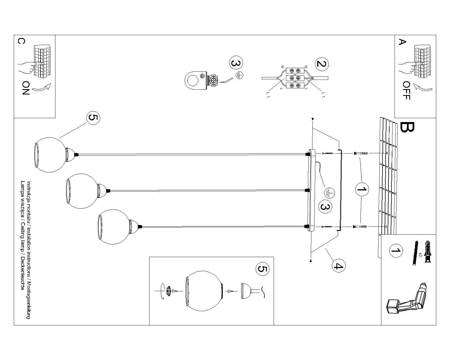 Lampa wisząca ALINO 3 czarna