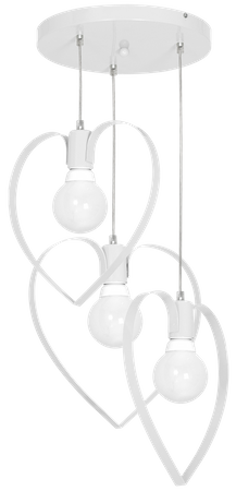 Lampa wisząca AMORE WHITE metalowa  3xE27 biała