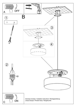 Lampa wisząca ARENA 45 szara