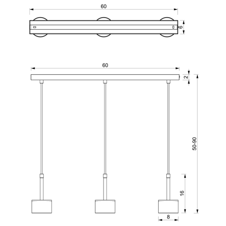 Lampa wisząca ARENA WHITE/SILVER 3xGX53