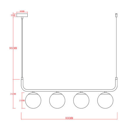 Lampa wisząca Alisa grafitowa 4xE14 LP-005/4L grafit