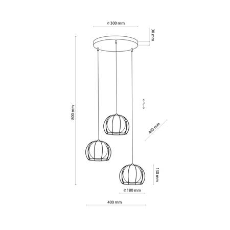 Lampa wisząca BENIAMIN 3xG9