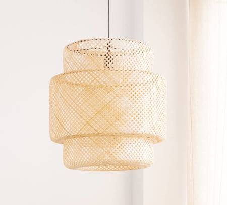 Lampa wisząca BOHO bambusowa czarna 38cm E27