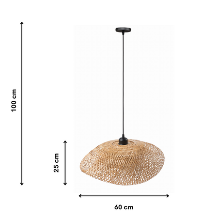 Lampa wisząca BOHO bambusowa plecionka NUSA 60cm