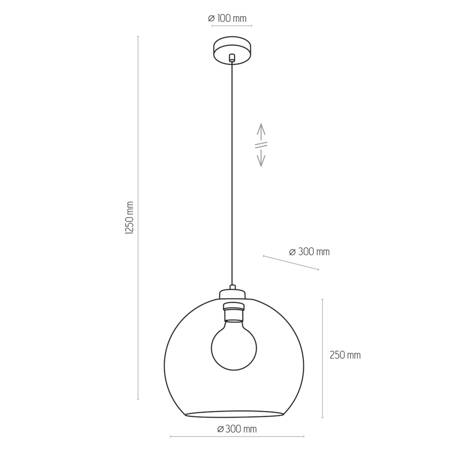 Lampa wisząca CUBUS TRANSPARENTNY 1xE27