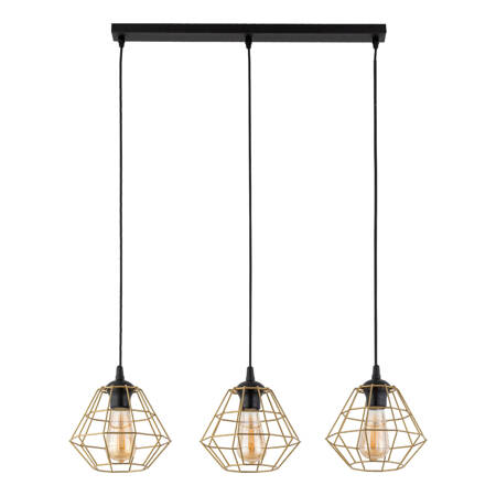 Lampa wisząca DIAMOND NEW BLACK/GOLD 3xE27