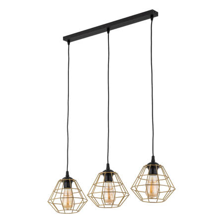 Lampa wisząca DIAMOND NEW BLACK/GOLD 3xE27