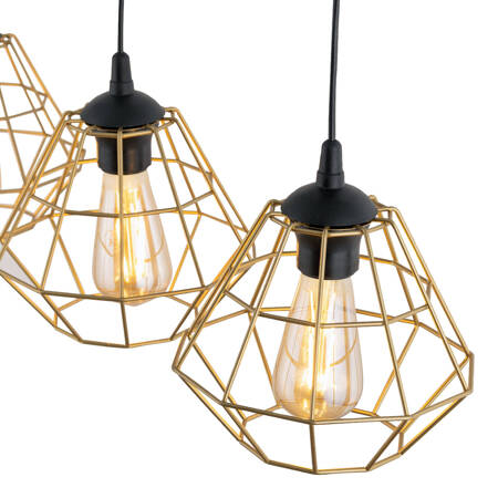 Lampa wisząca DIAMOND NEW BLACK/GOLD 3xE27