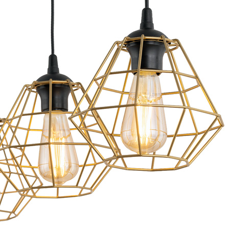 Lampa wisząca DIAMOND NEW BLACK/GOLD 3xE27