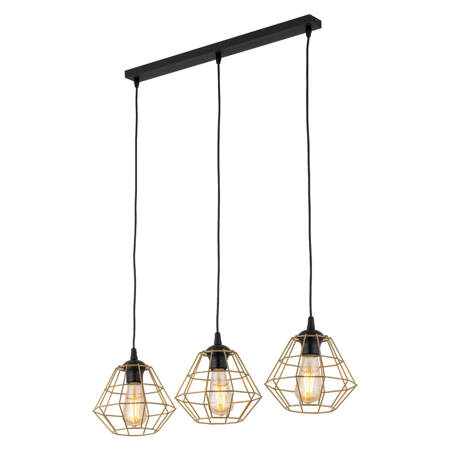 Lampa wisząca DIAMOND NEW BLACK/GOLD 3xE27