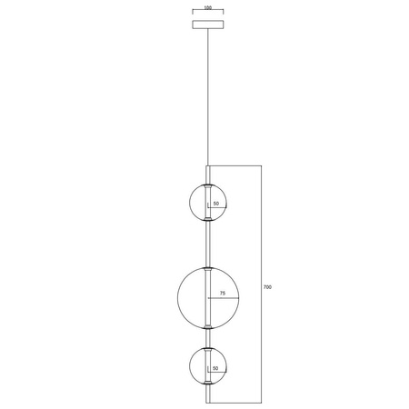 Lampa wisząca Dorado 3 pionowa złota