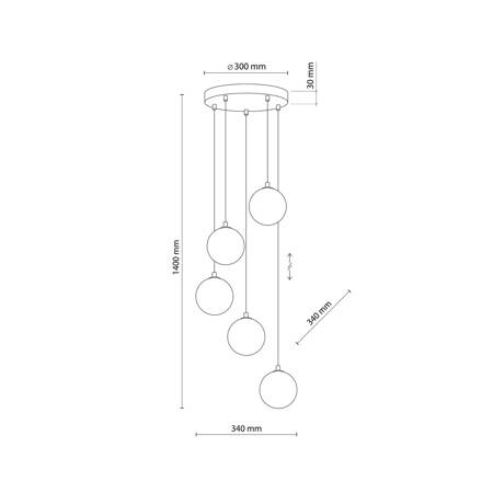 Lampa wisząca ELENA 5xG9