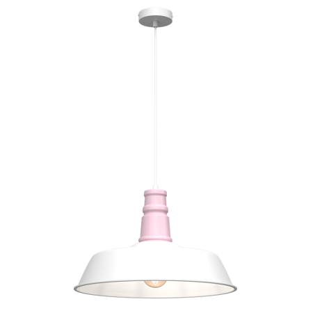 Lampa wisząca ENZO WHITE/PINK 1xE27