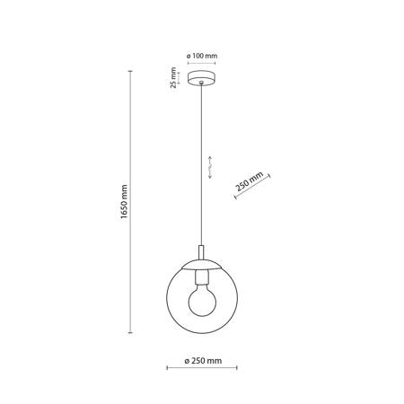 Lampa wisząca ESME Transparent 1xE27 250