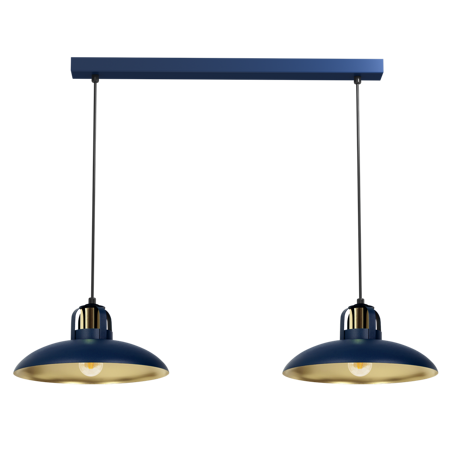 Lampa wisząca FELIX NAVY BLUE/GOLD 2xE27 granatowo złota