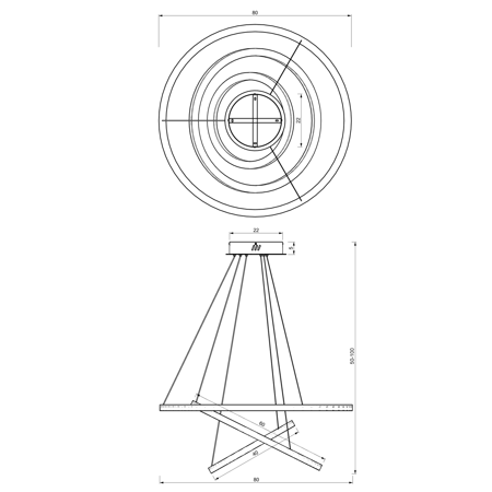 Lampa wisząca GALAXIA GOLD 85W LED