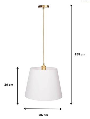 Lampa wisząca Hampton z białym abażurem duży stożek 1xE27