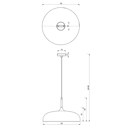 Lampa wisząca LINCOLN BLUE/GOLD 35cm