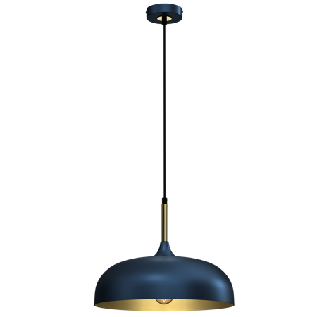 Lampa wisząca LINCOLN BLUE/GOLD 35cm