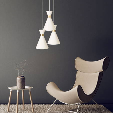 Lampa wisząca Loft metalowa Fit biała