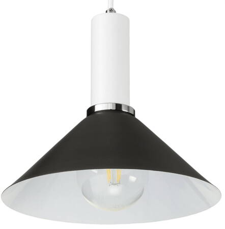 Lampa wisząca Loft metalowa KOBE czarno - biała