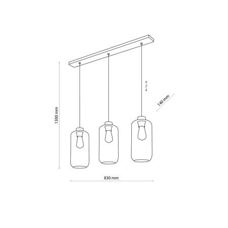 Lampa wisząca MARCO Graphite listwa 3xE27