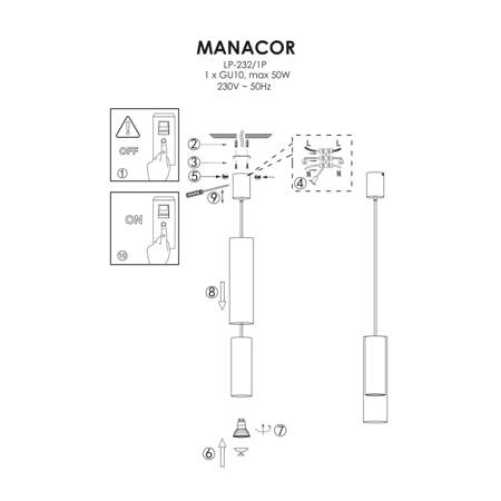 Lampa wisząca Manacor biała 1xGU10