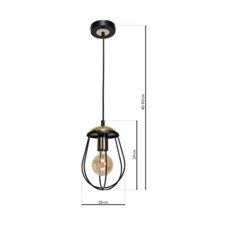 Lampa wisząca OLIMP BLACK / GOLD 1xE27 60W